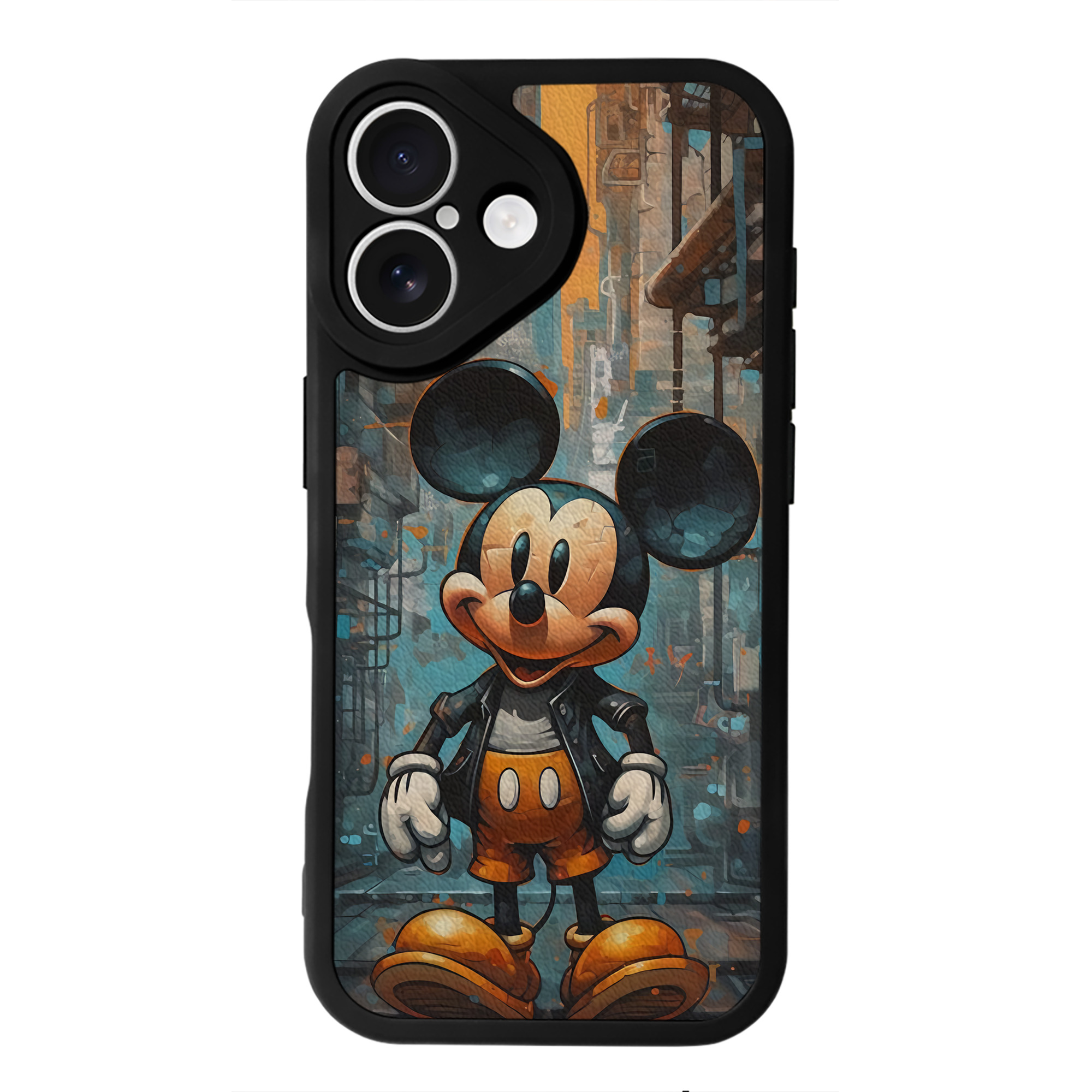 （画像用） ミッキーマウス Mickey Mouse 【iPhone 16シリーズ対応】シリコンスマホケース（レザー調） 材質：シリコン